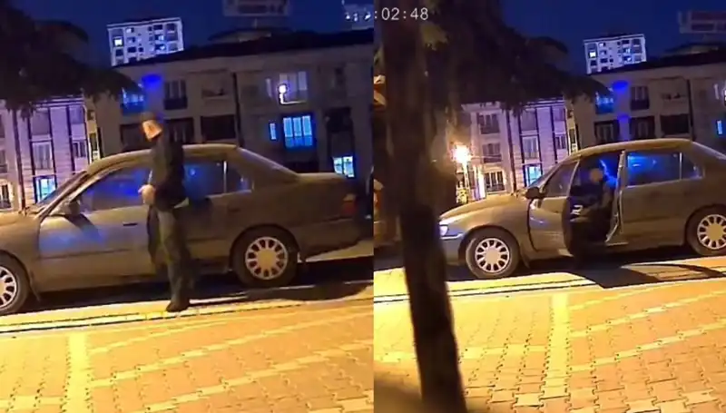 Park Halindeki Otomobili Kısa Sürede Çaldı: Güvenlik Kamerası Her Anı Kaydetti